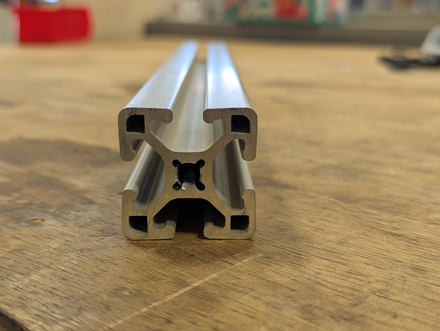 Extruded Aluminum 1.5" x 1.5" T-Slotted Profile - Open 4 Sides - Smooth - Cut to Length
