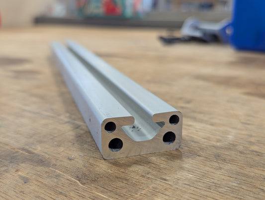 Extruded Aluminum 1.5" x 0.75" T-Slotted Profile - Open 1 Side - Smooth - Cut to Length