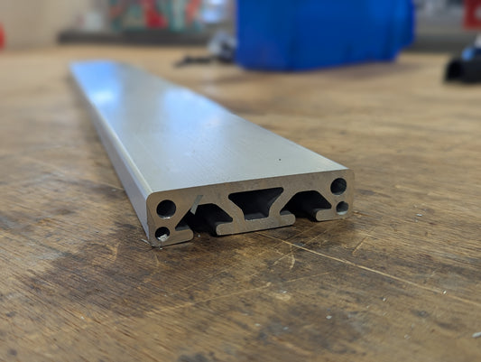 Extruded Aluminum 3" x 0.75" T-Slotted Profile - Open 1 Side - Smooth - Cut to Length